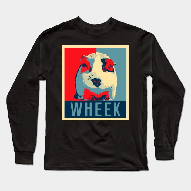 Guinea Pig T-Shirt - Funny Wheek Retro Poster Long Sleeve T-Shirt by Ilyashop